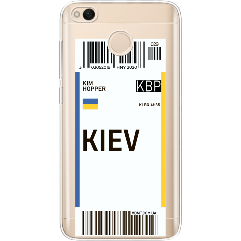 Прозрачный чехол Uprint Xiaomi Redmi 4x Ticket Kiev