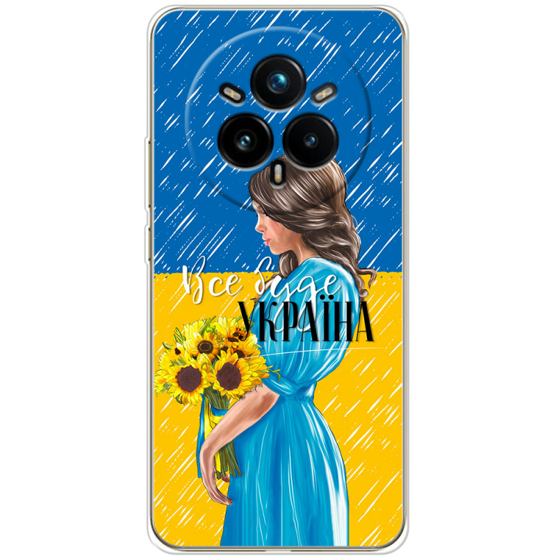 Чохол BoxFace Realme 14 Pro Plus Україна дівчина з букетом