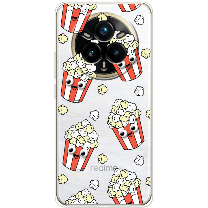 Прозорий чохол BoxFace Realme 14 Pro Plus с 3D-глазками Popcorn