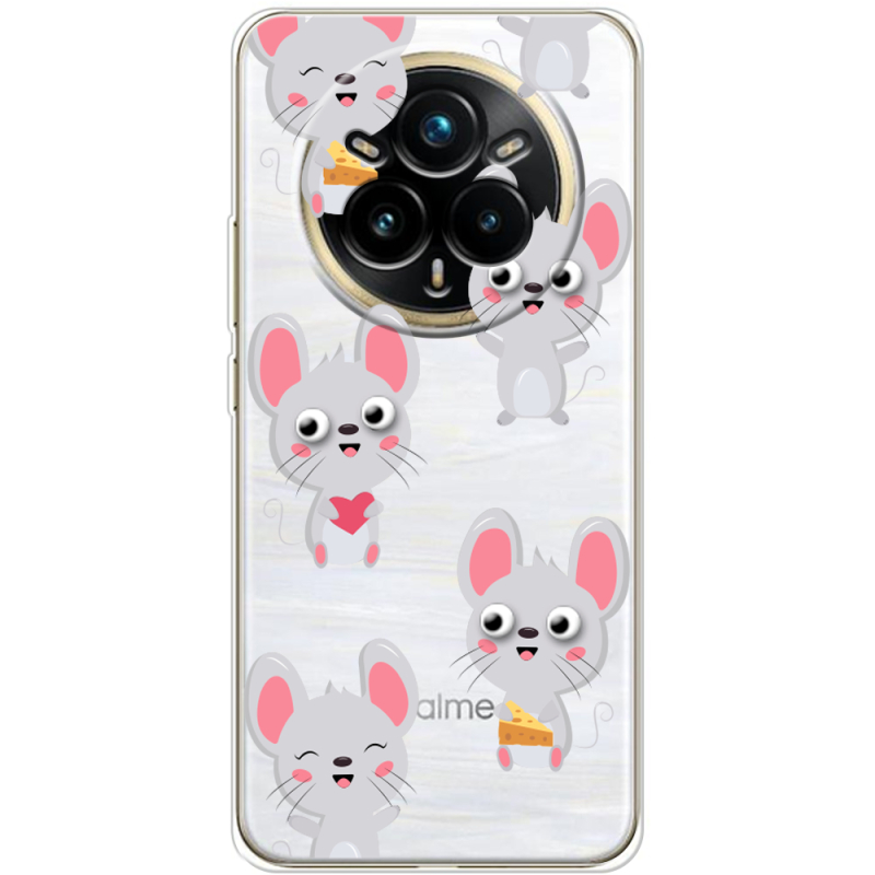 Прозорий чохол BoxFace Realme 14 Pro Plus с 3D-глазками Mouse