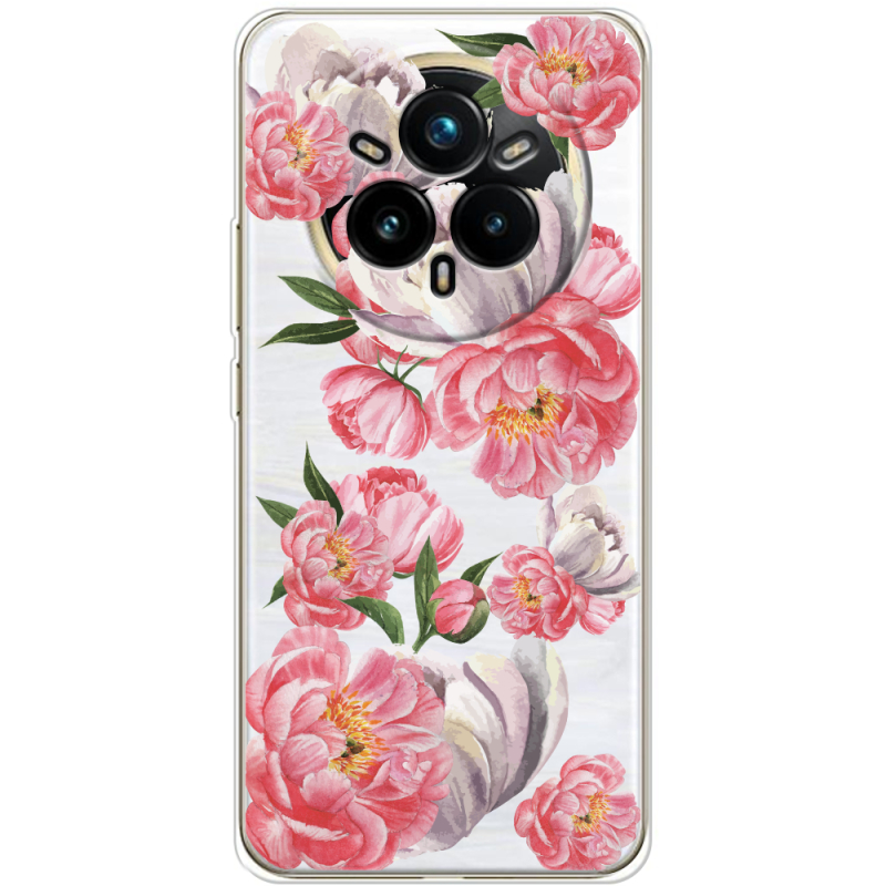 Прозорий чохол BoxFace Realme 14 Pro Plus Peony Watercolor Style