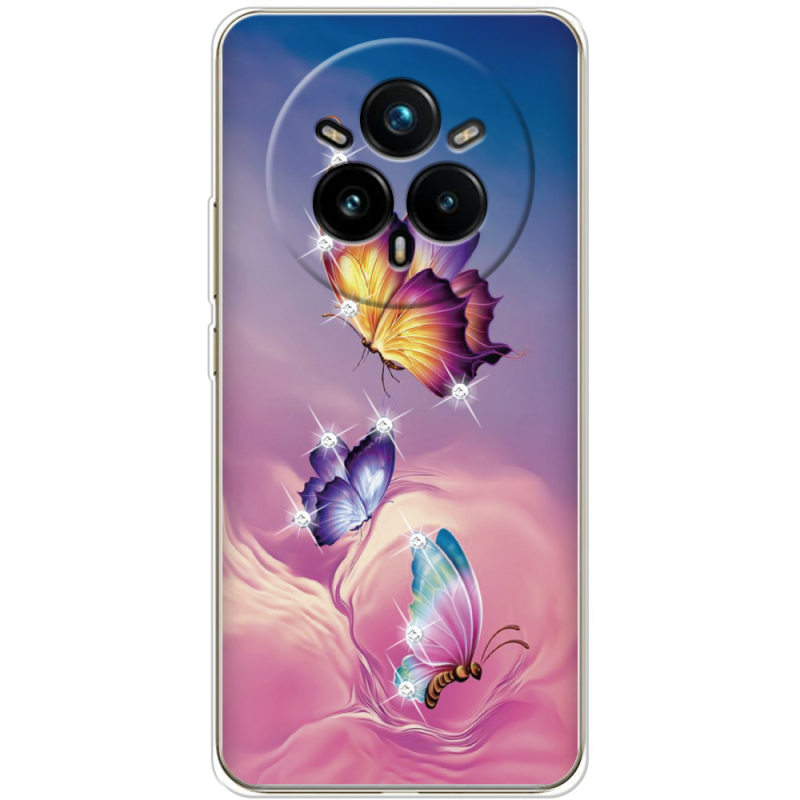 Чохол зі стразами Realme 14 Pro Plus Butterflies