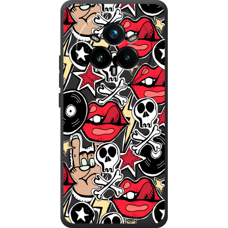 Чорний чохол BoxFace Realme 14 Pro Plus Rock Graffiti