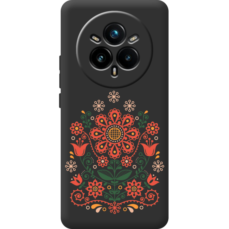Чорний чохол BoxFace Realme 14 Pro Plus Ukrainian Ornament