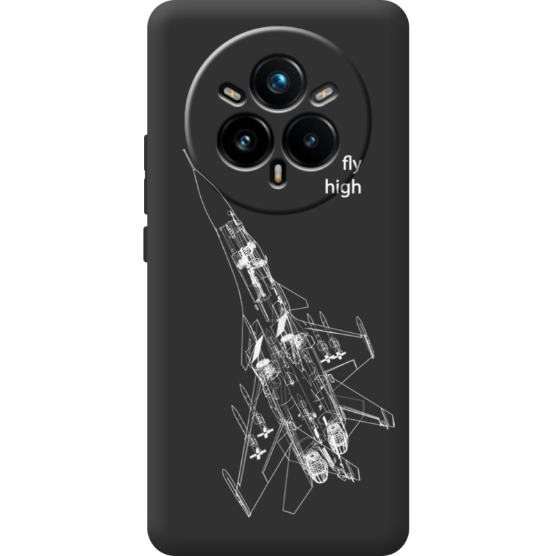 Чорний чохол BoxFace Realme 14 Pro Plus Військовий літак