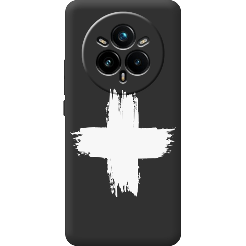 Чорний чохол BoxFace Realme 14 Pro Plus Білий хрест ЗСУ