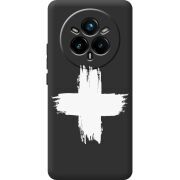 Чорний чохол BoxFace Realme 14 Pro Plus Білий хрест ЗСУ