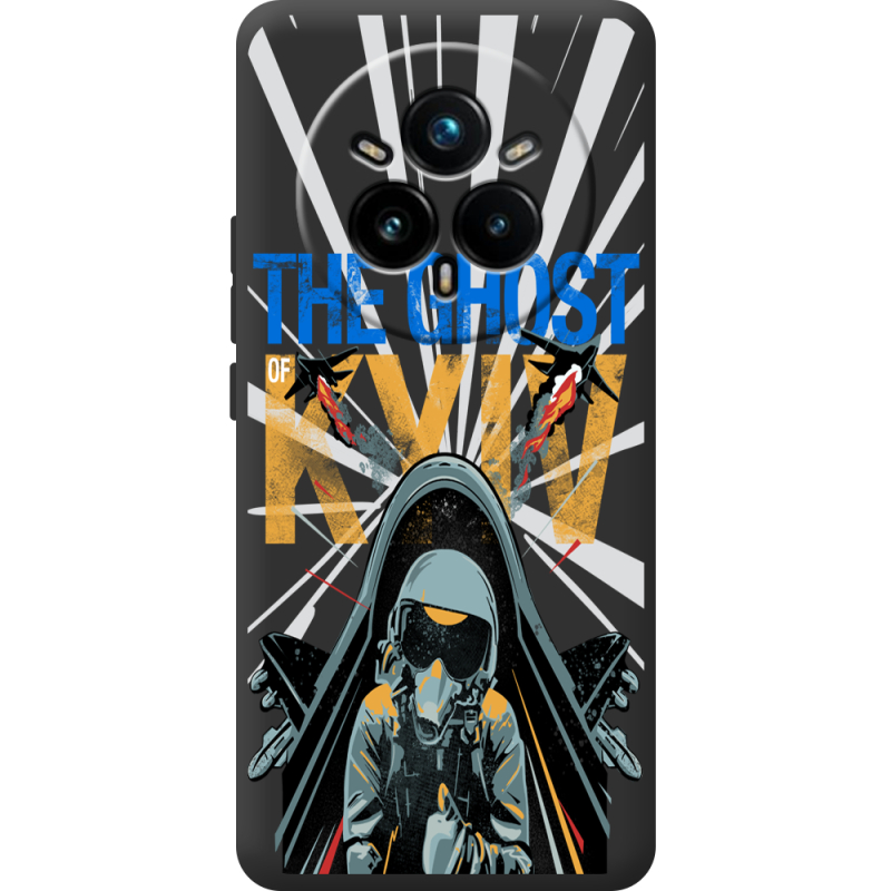 Чорний чохол BoxFace Realme 14 Pro Plus Привид Києва в дії