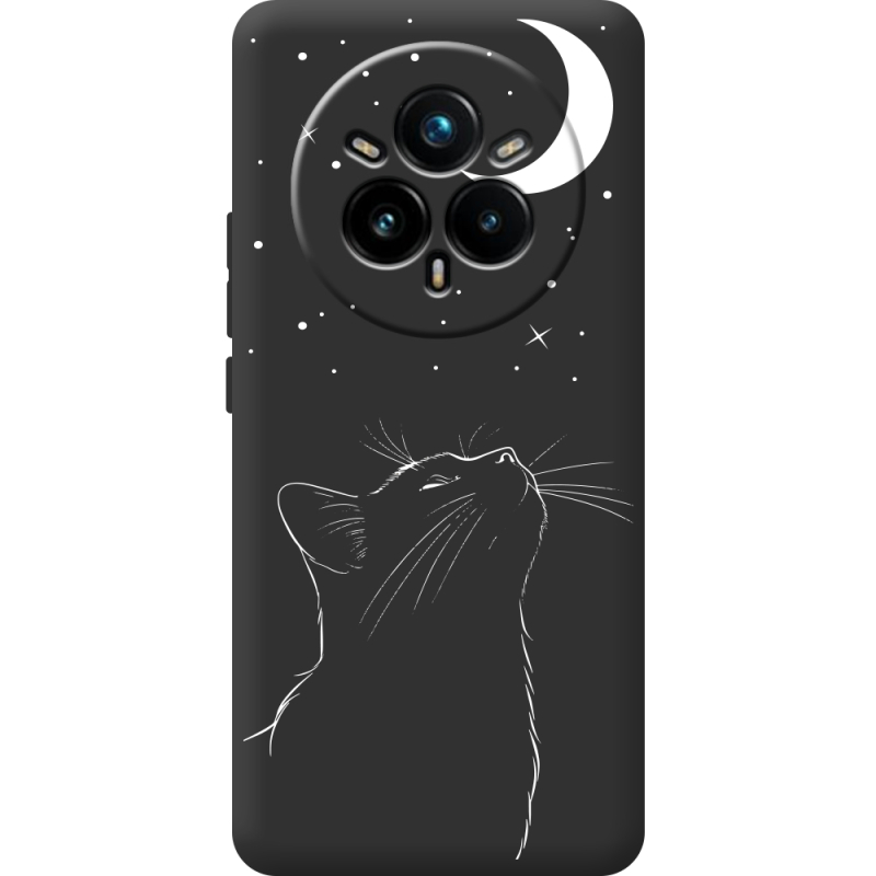 Чорний чохол BoxFace Realme 14 Pro Plus Місячний кіт