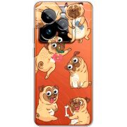 Прозорий чохол BoxFace Realme GT 7 Pro с 3D-глазками Pug