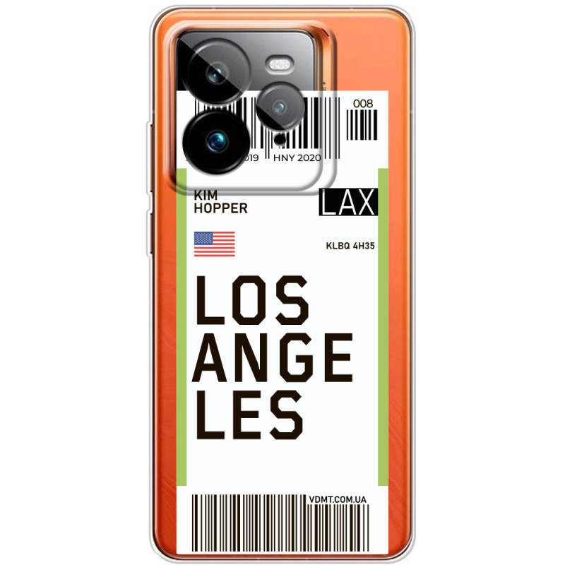 Прозорий чохол BoxFace Realme GT 7 Pro Ticket Los Angeles
