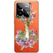 Чохол зі стразами Realme GT 7 Pro Deer with flowers