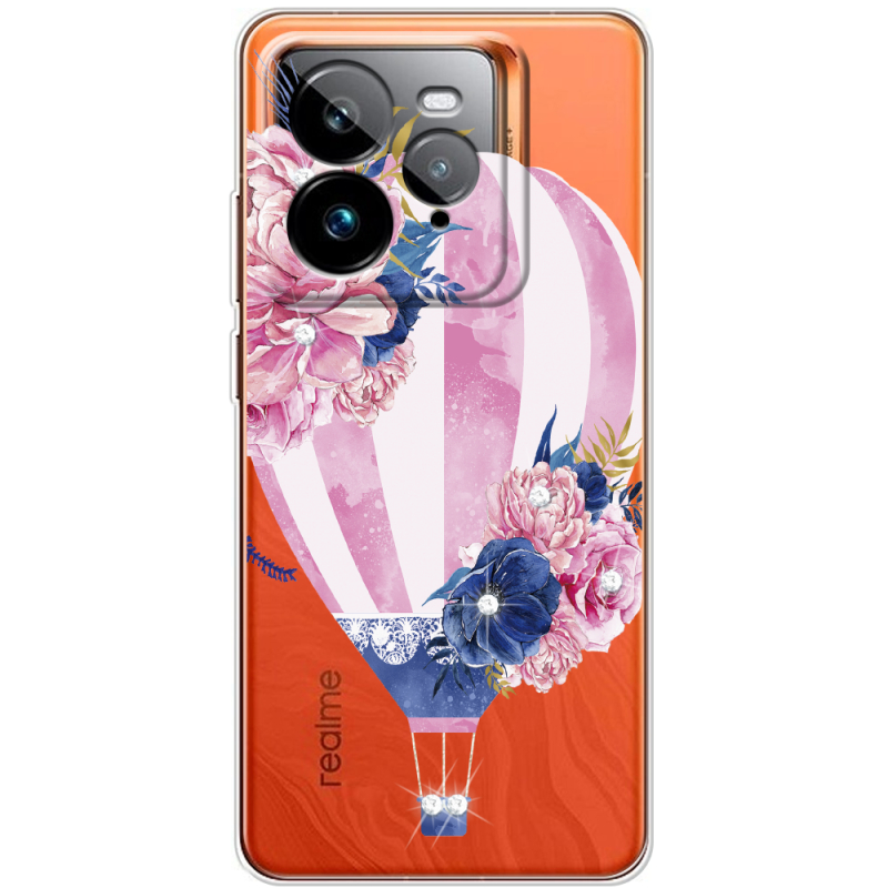 Чохол зі стразами Realme GT 7 Pro Pink Air Baloon