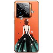 Чохол зі стразами Realme GT 7 Pro Girl in the green dress
