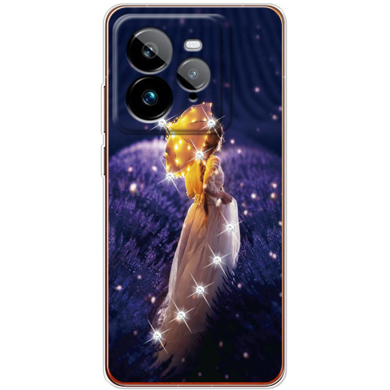 Чохол зі стразами Realme GT 7 Pro Girl with Umbrella