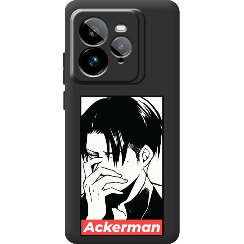 Чорний чохол BoxFace Realme GT 7 Pro Attack On Titan - Ackerman