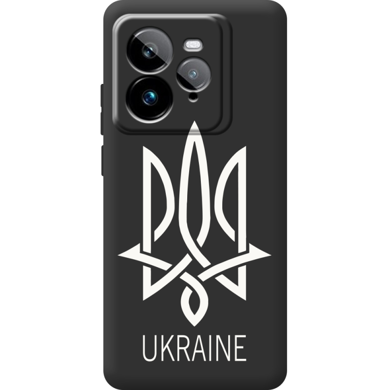 Чорний чохол BoxFace Realme GT 7 Pro Тризуб монограмма ukraine