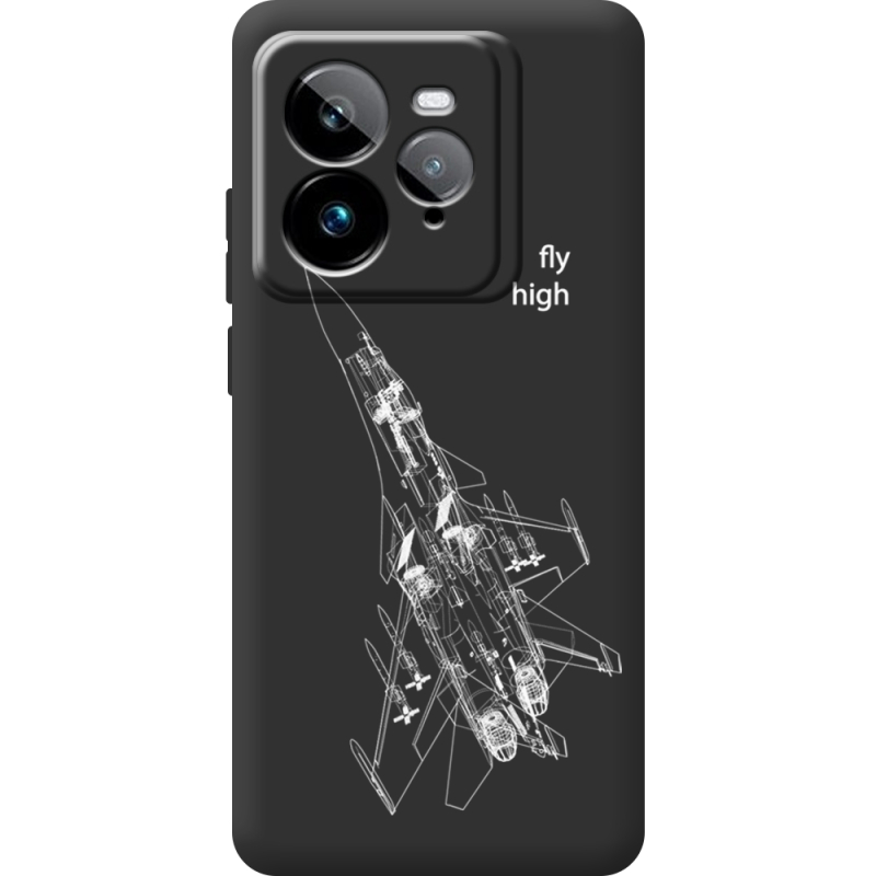 Чорний чохол BoxFace Realme GT 7 Pro Військовий літак