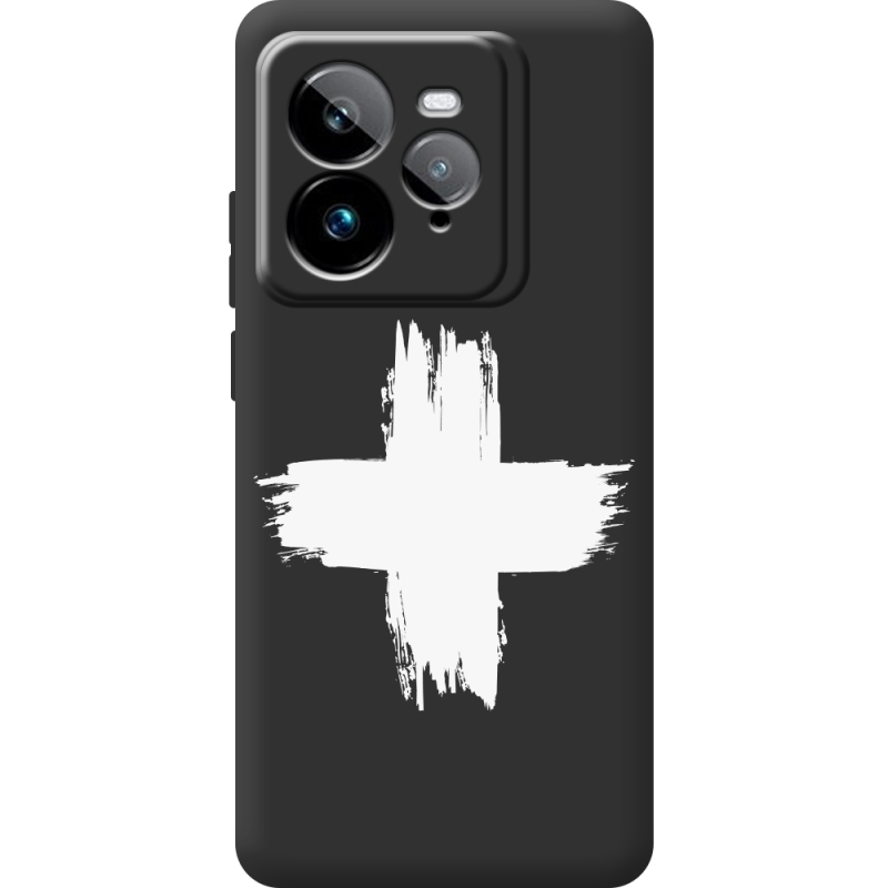 Чорний чохол BoxFace Realme GT 7 Pro Білий хрест ЗСУ
