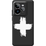 Чорний чохол BoxFace Realme GT 7 Pro Білий хрест ЗСУ