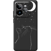 Чорний чохол BoxFace Realme GT 7 Pro Місячний кіт