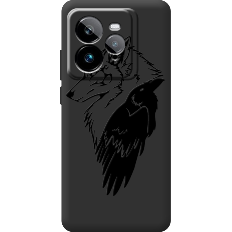 Чорний чохол BoxFace Realme GT 7 Pro Wolf and Raven