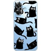 Прозорий чохол BoxFace Realme Note 60 с 3D-глазками Black Kitty
