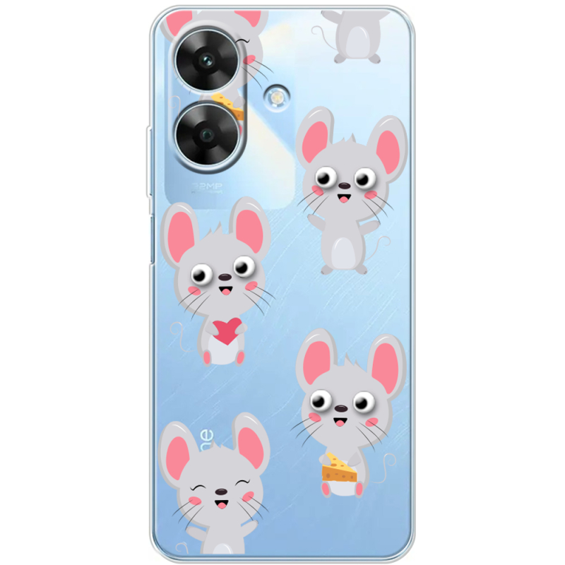 Прозорий чохол BoxFace Realme Note 60 с 3D-глазками Mouse