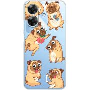 Прозорий чохол BoxFace Realme Note 60 с 3D-глазками Pug