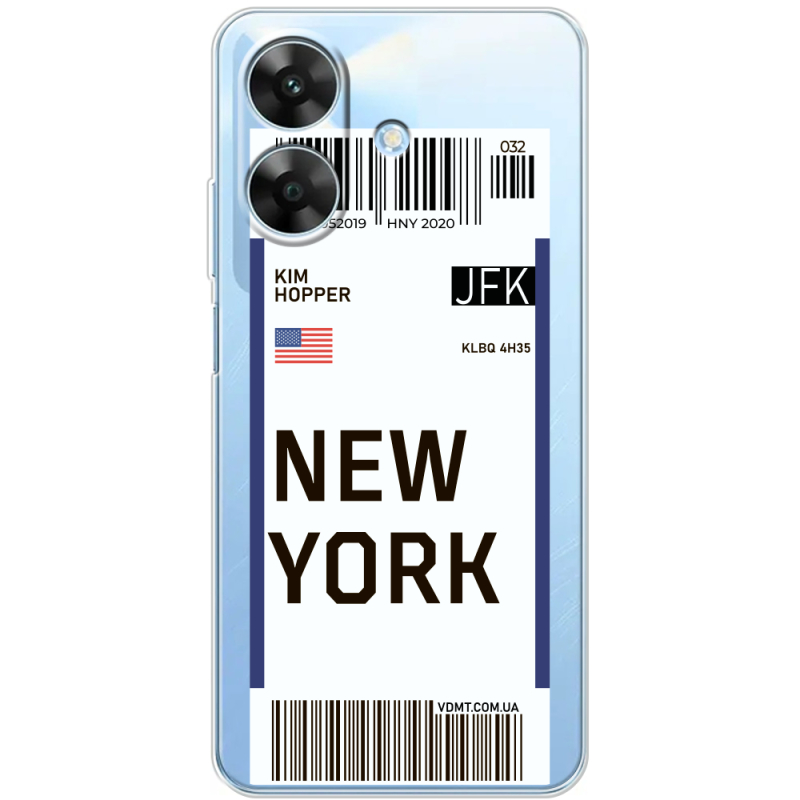 Прозорий чохол BoxFace Realme Note 60 Ticket New York