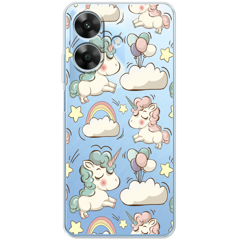 Прозорий чохол BoxFace Realme Note 60 Unicorns