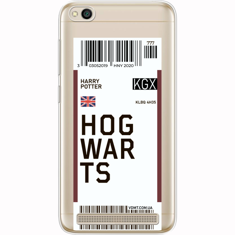 Прозрачный чехол Uprint Xiaomi Redmi 5A Ticket Hogwarts