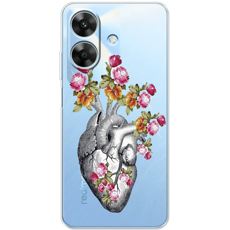 Чохол зі стразами Realme Note 60 Heart