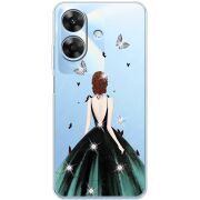 Чохол зі стразами Realme Note 60 Girl in the green dress