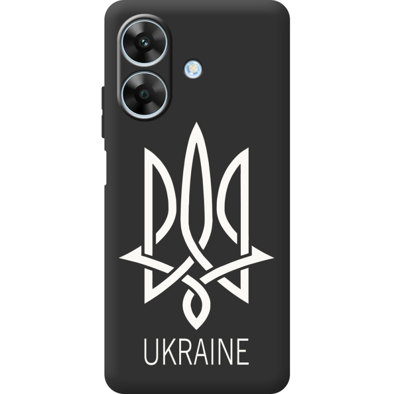 Чорний чохол BoxFace Realme Note 60 Тризуб монограмма ukraine