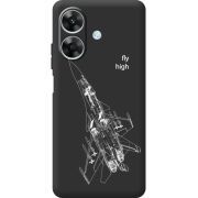 Чорний чохол BoxFace Realme Note 60 Військовий літак