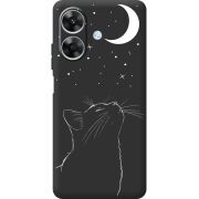 Чорний чохол BoxFace Realme Note 60 Місячний кіт