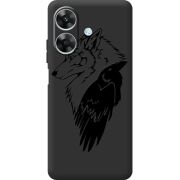 Чорний чохол BoxFace Realme Note 60 Wolf and Raven