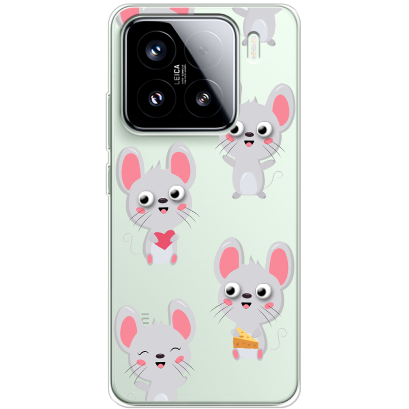 Прозорий чохол BoxFace Xiaomi 15 с 3D-глазками Mouse