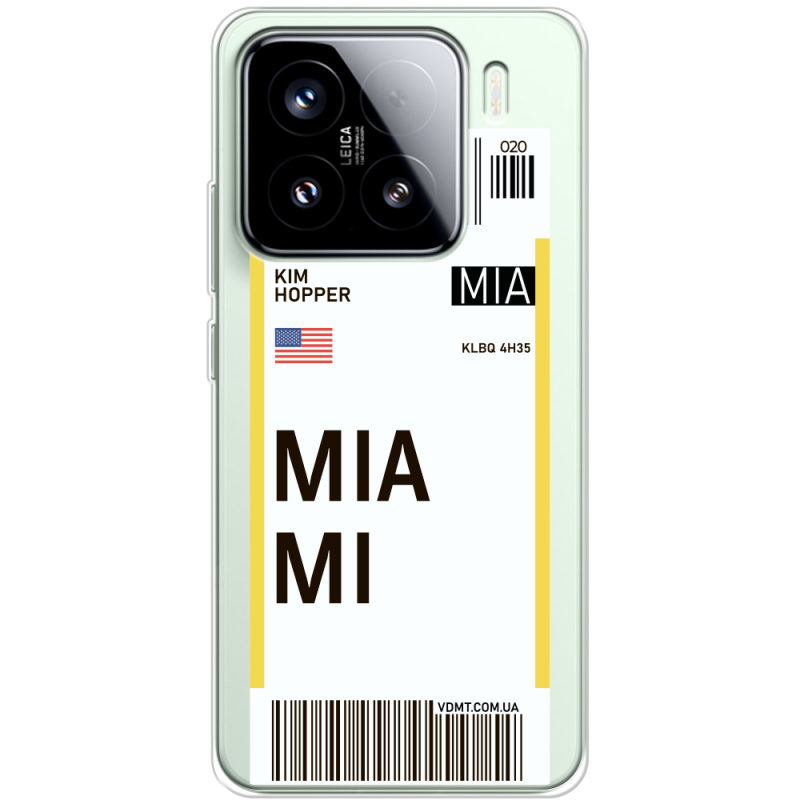Прозорий чохол BoxFace Xiaomi 15 Ticket Miami