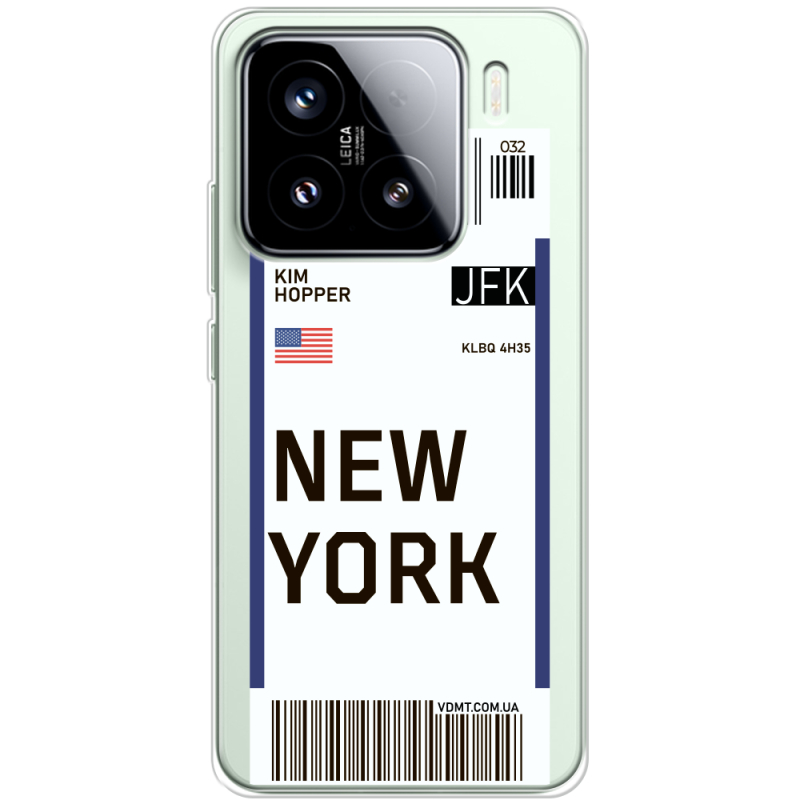 Прозорий чохол BoxFace Xiaomi 15 Ticket New York
