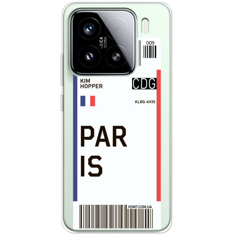 Прозорий чохол BoxFace Xiaomi 15 Ticket Paris