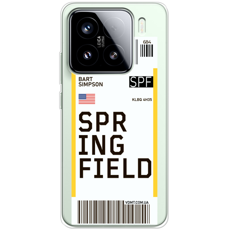 Прозорий чохол BoxFace Xiaomi 15 Ticket Springfield