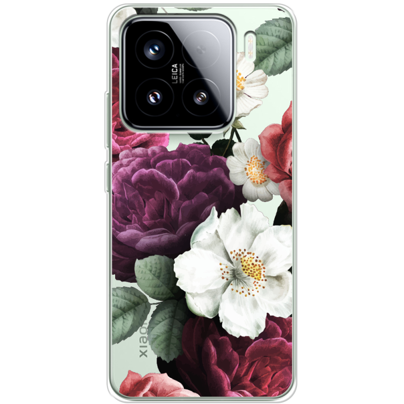 Прозорий чохол BoxFace Xiaomi 15 Floral Dark Dreams