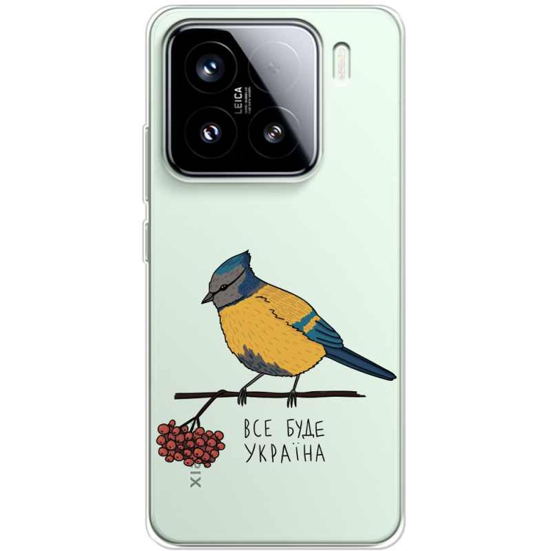 Прозорий чохол BoxFace Xiaomi 15 Синиця і калина