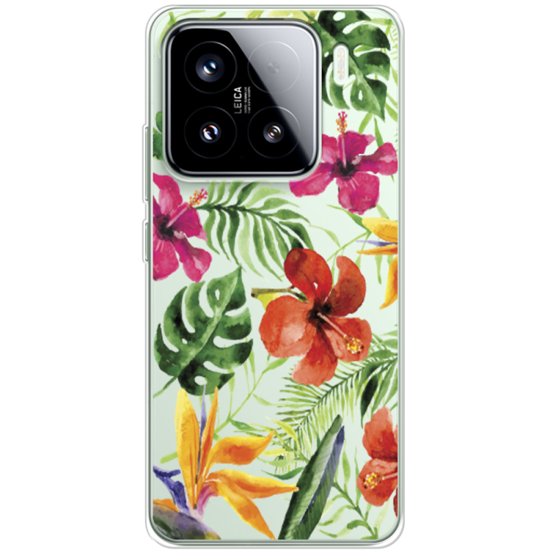 Прозорий чохол BoxFace Xiaomi 15 Tropical Flowers
