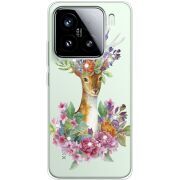 Чохол зі стразами Xiaomi 15 Deer with flowers