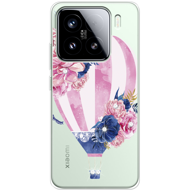 Чохол зі стразами Xiaomi 15 Pink Air Baloon