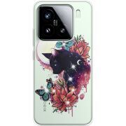 Чохол зі стразами Xiaomi 15 Cat in Flowers