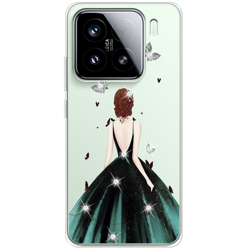 Чохол зі стразами Xiaomi 15 Girl in the green dress